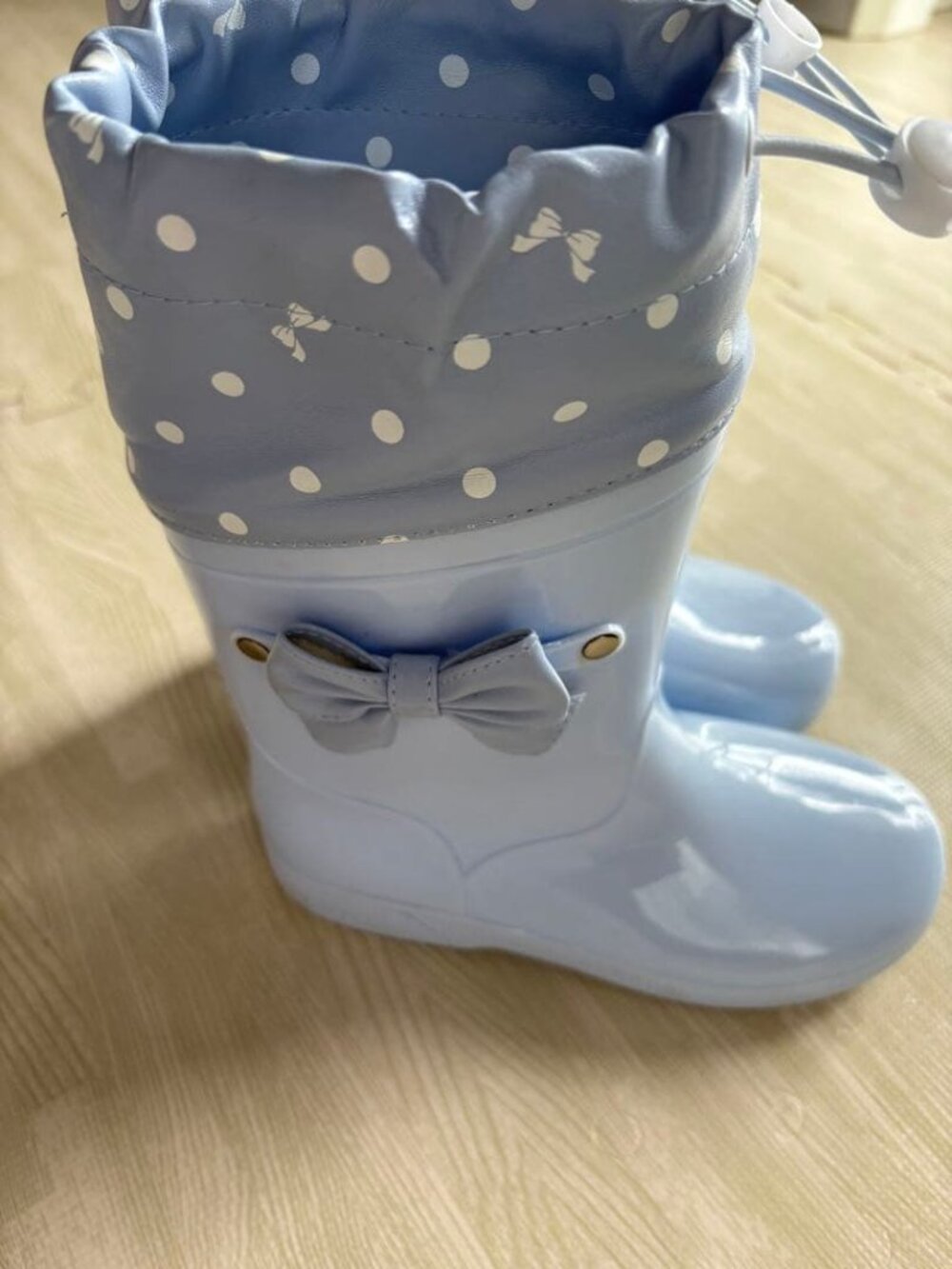 GENUINE ARISANA JAPANESE DRAWSTRING GIRLS RAIN BOOTS SIZE 3Y OR 22 CM - Picture 4 of 5